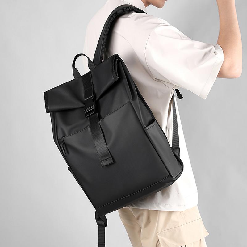 Plecak miejski roll-top APEX Czarny 15" - obrazek 2