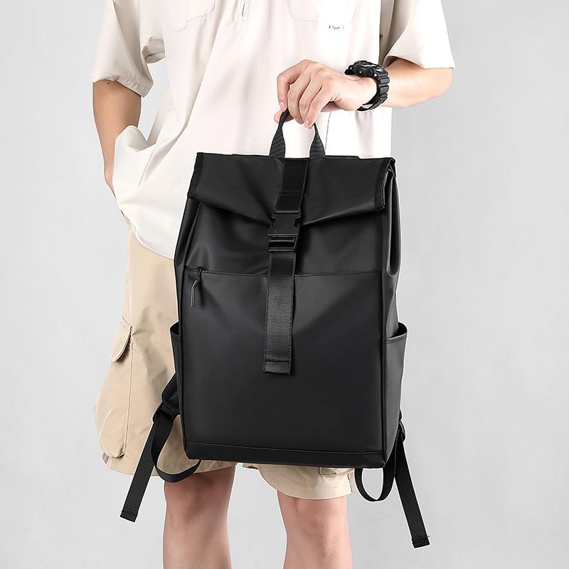 Plecak miejski roll-top APEX Czarny 15" - obrazek 3